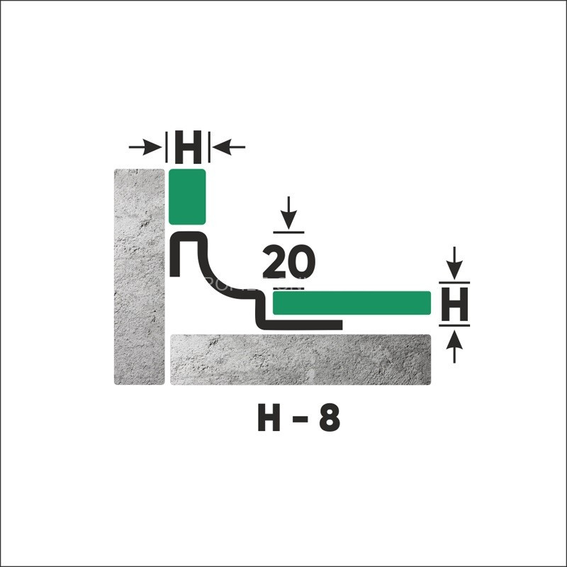 Нержавеющий профиль стальной для внутренних углов закладной округлый 8 мм FWR 8 P полированная сталь 270 см