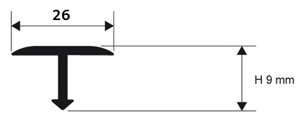 Латунный Т-профиль 26 мм Progress Profiles PCROL 269 полированный 2,7 м