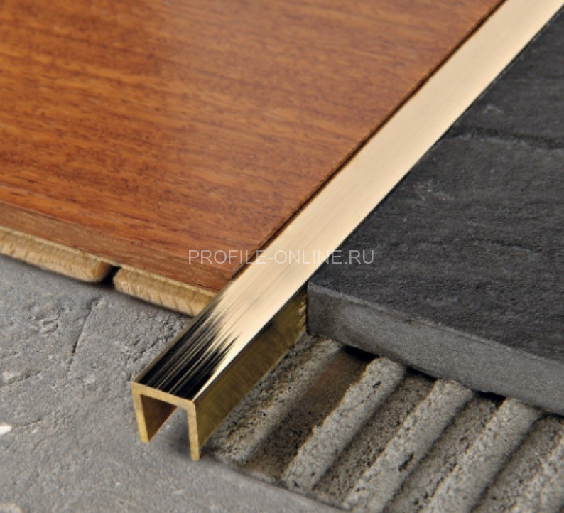 Латунный П-профиль 10х10мм Cezar PVL83 L полированный 2,7м