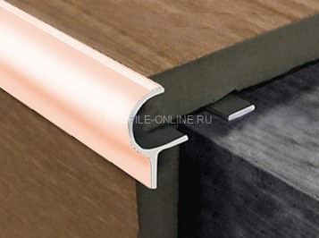 Алюминиевый профиль F-образный 10 мм с рифлением округлый PV50-15 розовый блестящий 2,7 м