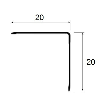 Алюминиевый уголок 20х20 мм PV63-30 бордовый Ral 3011 2,7 м