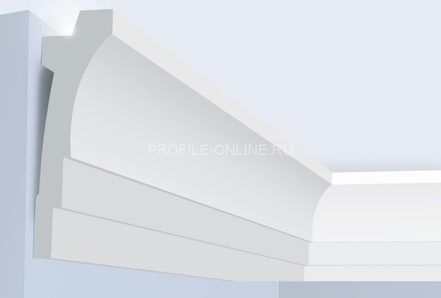 Потолочный плинтус под светодиодную ленту 36х120 мм HiWood A120 белый 200 см