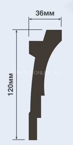 Потолочный плинтус под светодиодную ленту 36х120 мм HiWood A120 белый 200 см