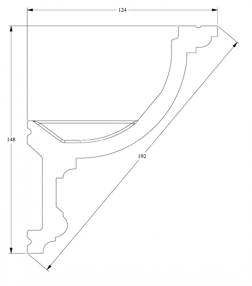 Гибкий потолочный плинтус для скрытой LED подсветки Orac Decor Purotouch C901F белого цвета из полиуретана 148х124 мм 200 см