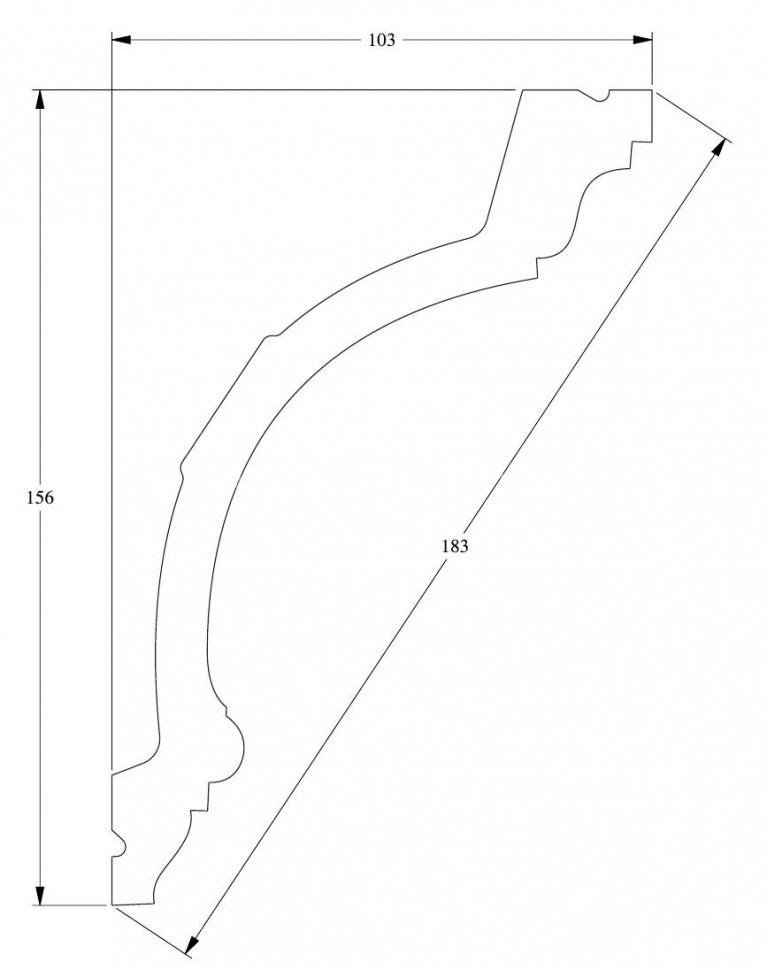 Потолочный плинтус Orac Decor Purotouch C217 белого цвета из полиуретана 156х103 мм 200 см