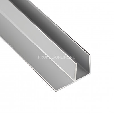 F-профиль алюминиевый под панель 4 мм ОП-500 серебро 3м