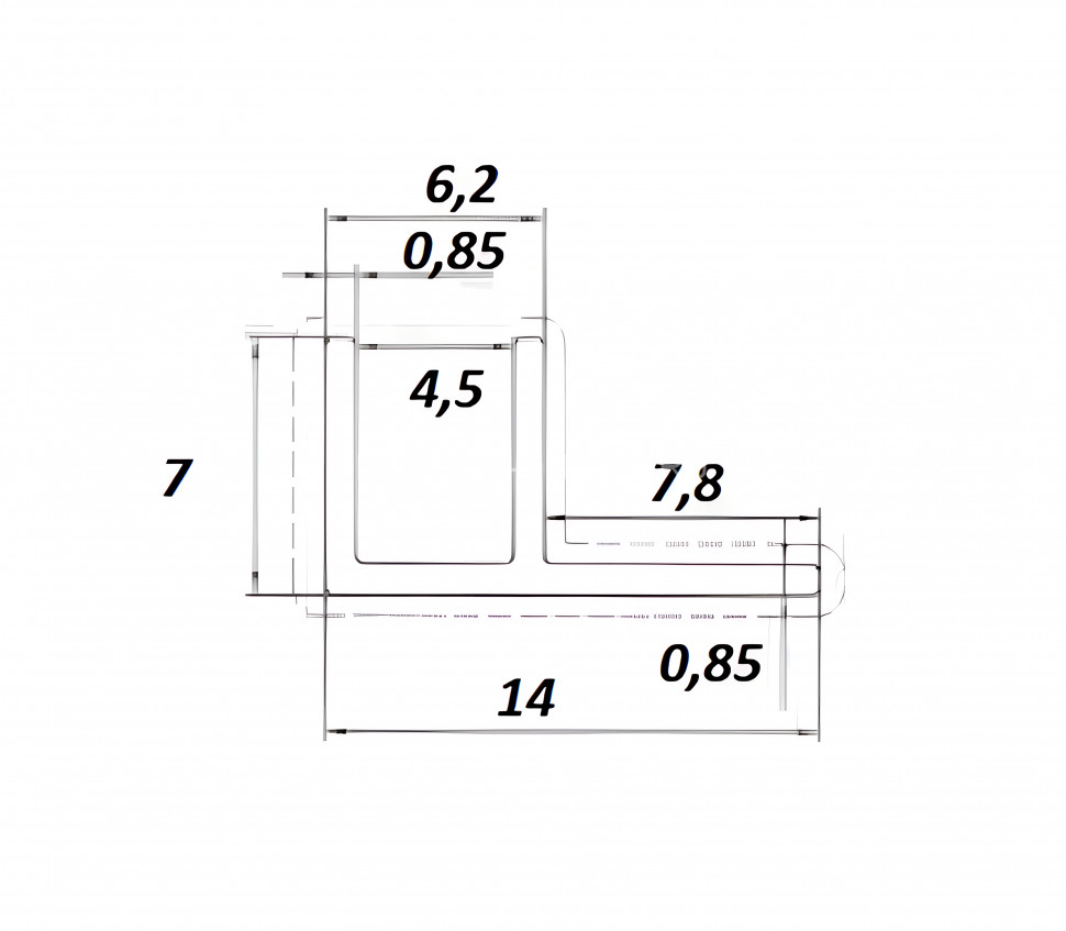 F-профиль алюминиевый под панель 4 мм ОП-500 серебро 3м