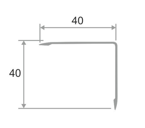 Уголок алюминиевый 40х40 мм ПН-40х40 белый 2,7 м