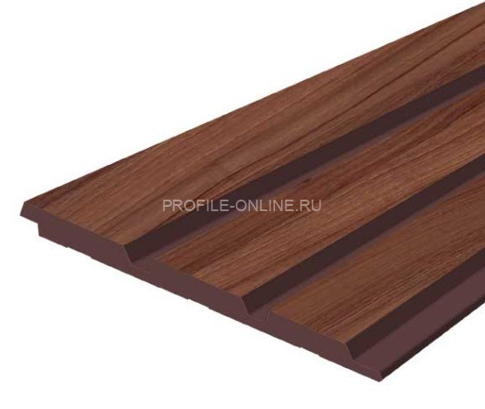 Отделочная стеновая декоративная панель с 3D эффектом Hiwood LV124 BR395 под дерево 120х12 мм из фитополимера 2,7 м