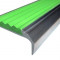 Алюминиевый угловой противоскользящий порог с резиновой вставкой 42х23 мм АУ-42/23 без покрытия зеленый 3 м