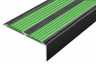 Алюминиевый противоскользящий угловой порог 70х22 мм с резиновыми вставками АУ-70-Антик серебро-зеленый 3 м
