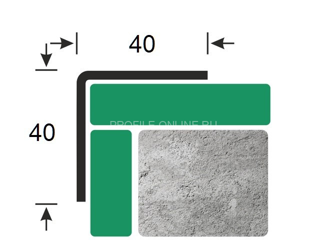 Нержавеющий уголок стальной равнополочный ПБ 40х40 (прямой AISI 430) шлифованный 3 м