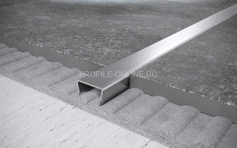 Нержавеющий П-профиль стальной 15х30 мм FUB 15х30 S сатинированная сталь 270 см