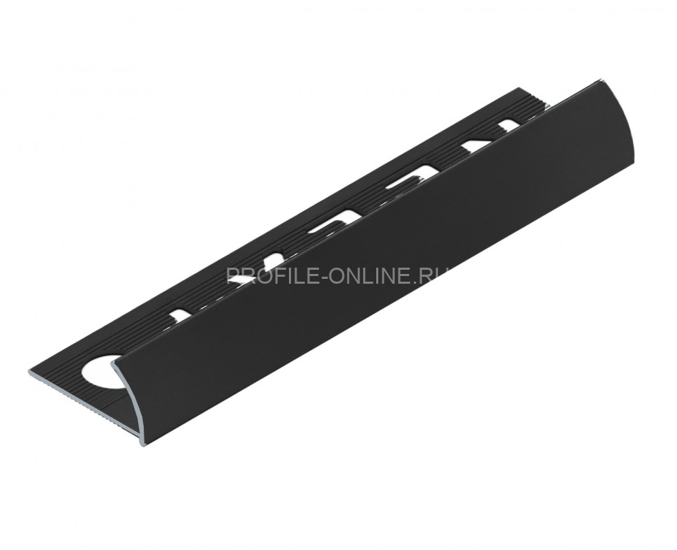 Алюминиевый С-образный профиль 10 мм ПО-9 черный матовый 2.7 м