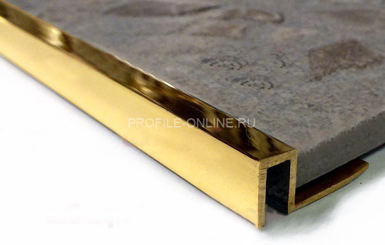 Латунный П-профиль закладной CU 120 ON 12,5 полированный 2,7м
