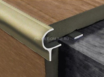 Алюминиевый профиль F-образный 10 мм с рифлением округлый PV50-16 титан матовый 2,7 м