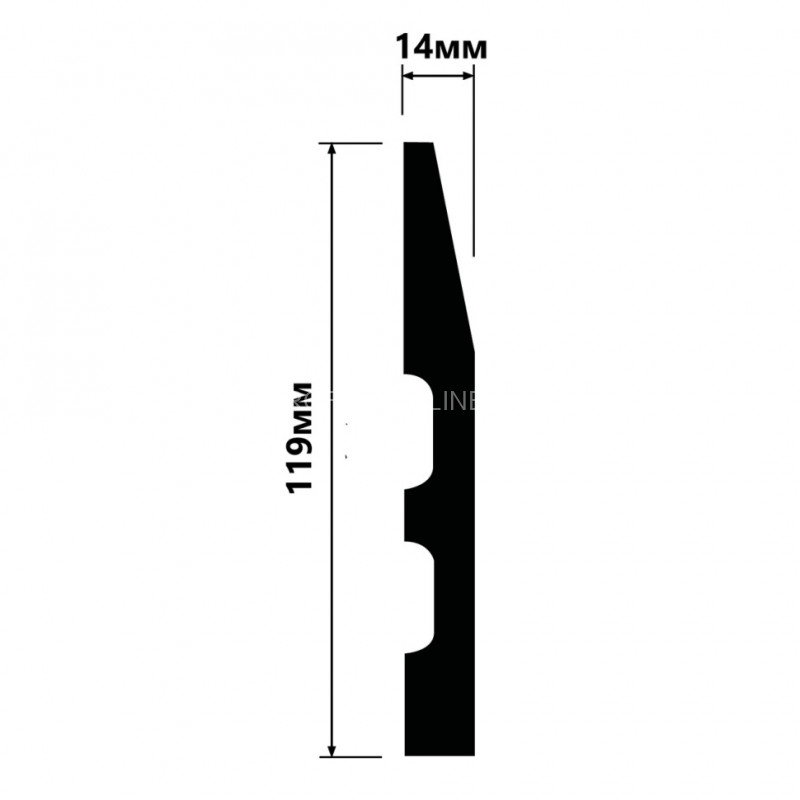Напольный плинтус 14х119 мм HiWood B120 белый 200 см