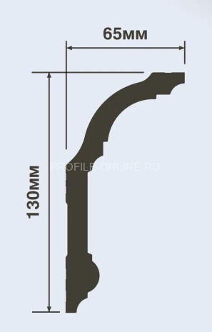 Потолочный плинтус под светодиодную ленту 65х130 мм HiWood A130 белый 200 см