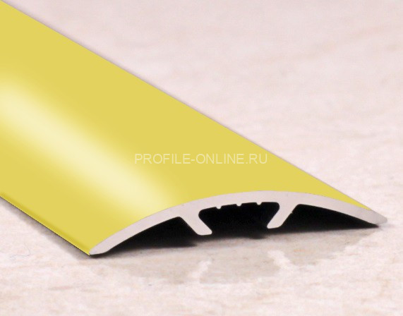 Одноуровневый порог алюминиевый 30 мм ПО-31 золото глянец 2,7 м