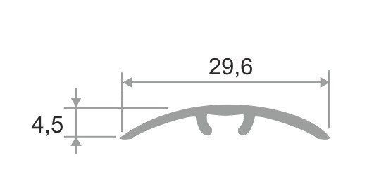 Одноуровневый порог алюминиевый 30 мм ПО-31 золото глянец 2,7 м