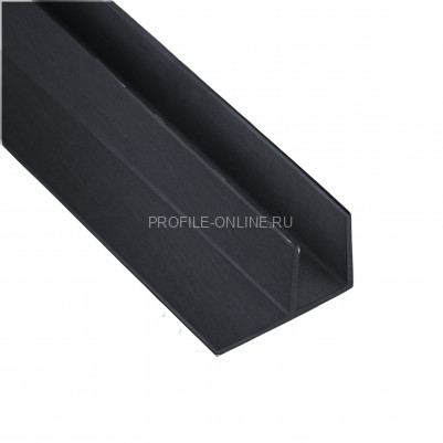 F-профиль алюминиевый под панель 4 мм ОП-500 черный 3м