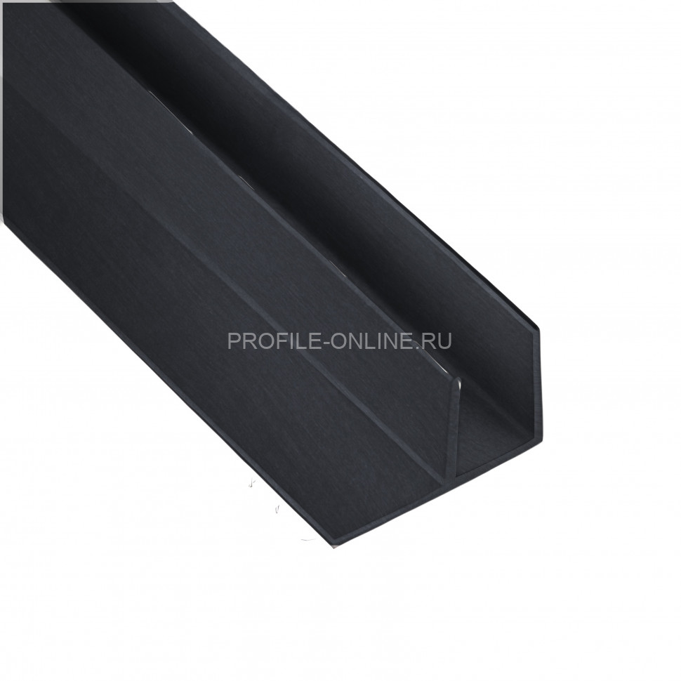 F-профиль алюминиевый под панель 4 мм ОП-500 черный 3м