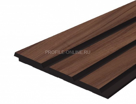 Отделочная стеновая декоративная панель с 3D эффектом Hiwood LV124 BR395K под дерево 120х12 мм из фитополимера 2,7 м