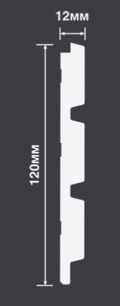 Отделочная стеновая декоративная панель с 3D эффектом Hiwood LV124 BR395K под дерево 120х12 мм из фитополимера 2,7 м