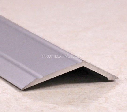 Алюминиевый порог разноуровневый 32х10 мм ПО-32х10 серебро матовое 2,7 м