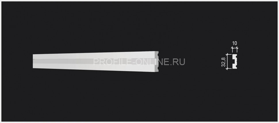 Декоративный молдинг 32.8х10 мм Decor-Dizayn DD637 полистирол белый, под покраску 2 м