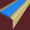 Алюминиевый угловой противоскользящий порог с резиновой вставкой 20х38 мм АУ-38-Анод золото-синий 2,7 м