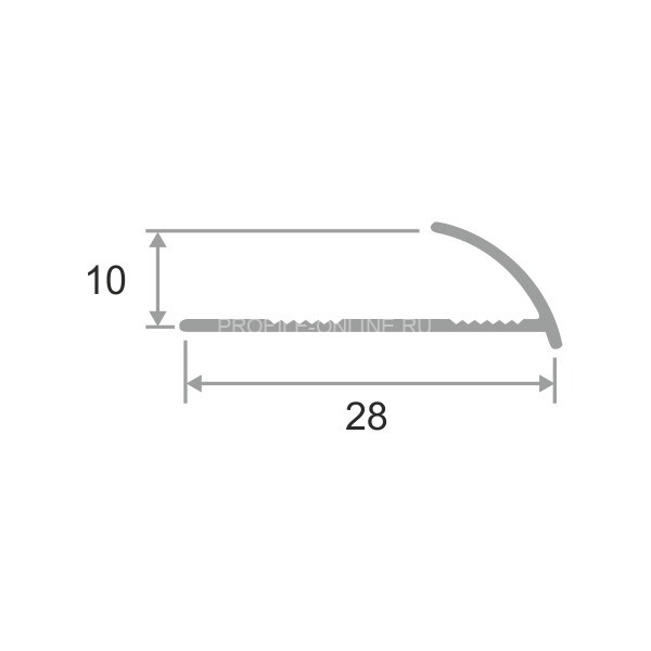 Алюминиевый С-образный профиль 10 мм ПО-9 шлифованный 2.7 м