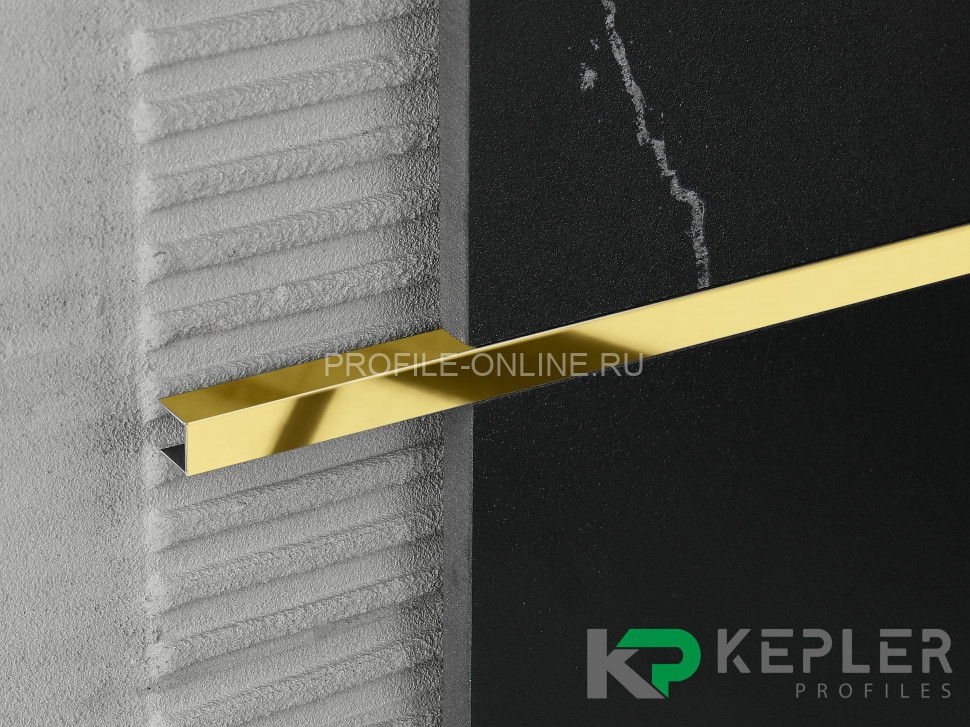 П-образный профиль 10х10 мм из нержавеющей стали SS 304 FSUP10-GP S.S.304 золото полированное 2.7 м