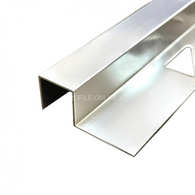 П-образный профиль закладной 12х12 мм из нержавеющей стали SS 304 FSBP017-12 P S.S.304 полированный 2.7 м