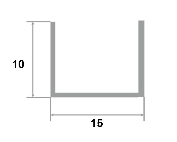 Латунный П-профиль 15х10мм Cezar PVL84 L полированный 2,7м