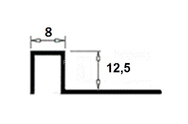 Латунный П-профиль закладной CU 120 OS 12,5 шлифованный 2,7м