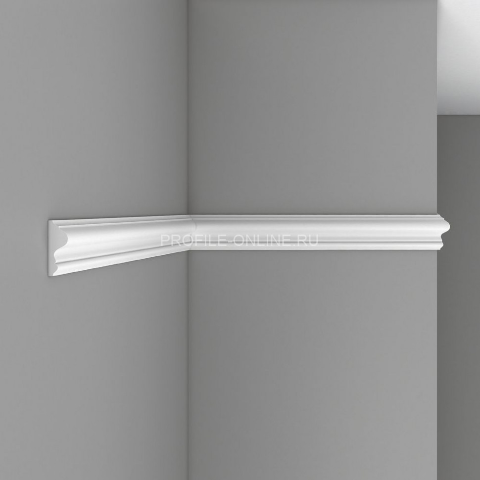 Молдинг гладкий DECOMASTER 97620 (56x20x2400) из полиуретана, белый под покраску
