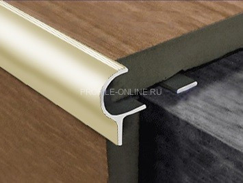 Алюминиевый профиль F-образный 10 мм с рифлением округлый PV50-17 титан блестящий 2,7 м