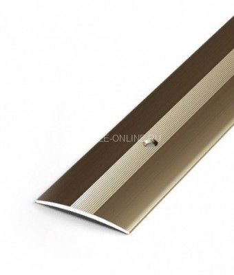 Одноуровневый порог алюминиевый с рифлением 39 мм А5 Бронза РЕ 2,7 м (упаковка 10 штук)