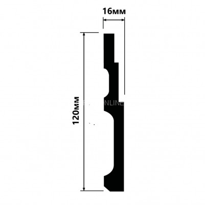 Напольный плинтус 16х120 мм HiWood B120V1 белый 200 см