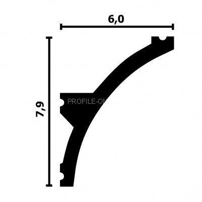 Потолочный плинтус Перфект Плюс P94 M белый из ударопрочного полимера 60х79 мм 200 см