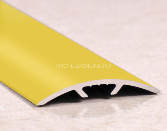 Одноуровневый порог алюминиевый 30 мм ПО-31 золото матовое 2,7 м