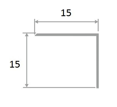 Уголок латунный 15х15 мм ЛПН-15х15 хром полированный 2,7 м