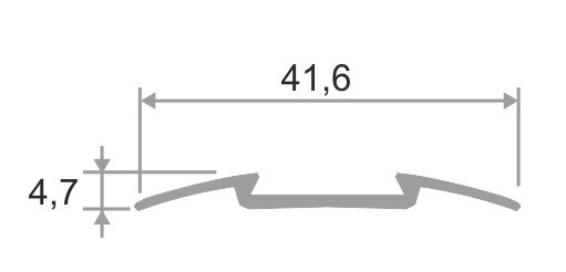 Одноуровневый порог алюминиевый с резиновой вставкой 42 мм ПО-42 серебро матовое-черный 2,7 м