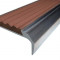 Алюминиевый угловой противоскользящий порог с резиновой вставкой 42х23 мм АУ-42/23 без покрытия коричневый 3 м
