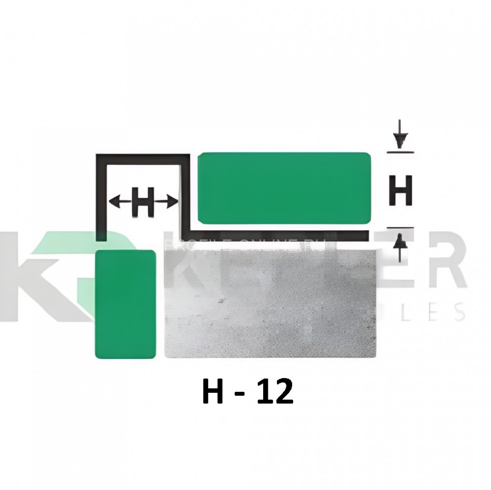 П-образный профиль закладной 12х12 мм из нержавеющей стали SS 304 FSBP017-12 S S.S.304 сатинированный 2.7 м