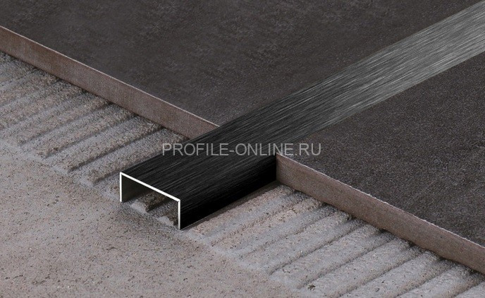 Нержавеющий П-профиль стальной 10х30 Kepler Profiles FSUP30-BS черный сатинированный 2,7 м