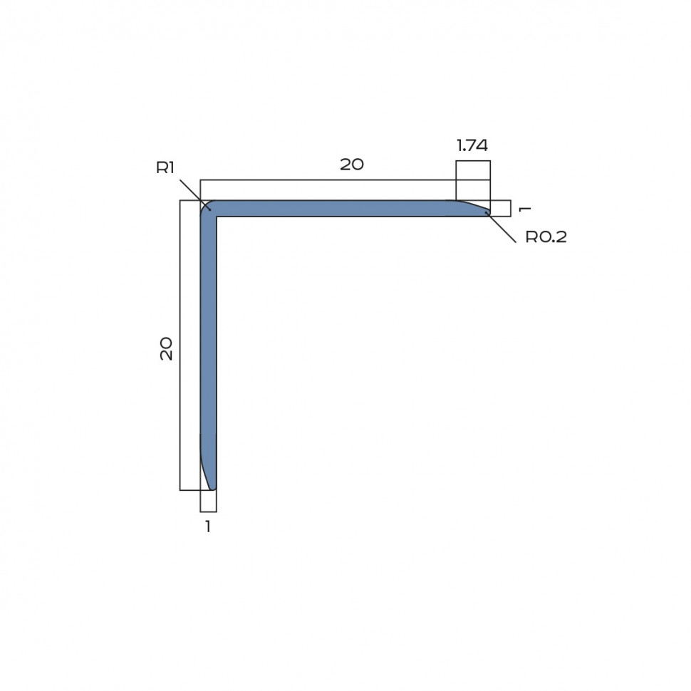 Алюминиевый уголок отделочный 20х20 мм NEEXY PV63-50-BT медь блестящая 2.7м