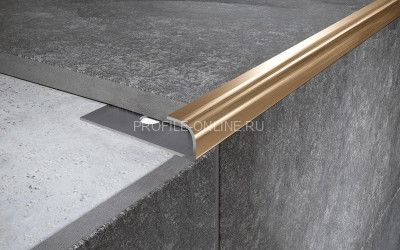 Нержавеющий С-профиль стальной 10 мм FR 10 GS золото сатинированное 270 см