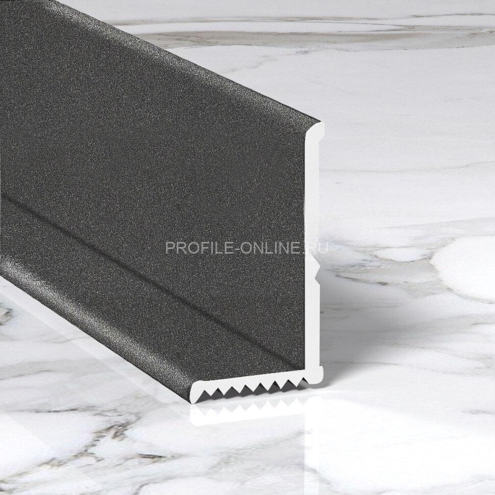 Разносторонний уголок из алюминия внутренний 20х12 мм ПВ-206 серый муар 2.7 м